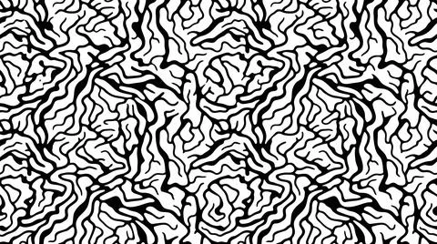 Organic brain coral pattern black and white texture design. Illustrazione stock