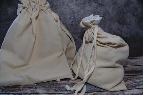 Organic  bread  bag  for  artisan  bread  and  sourdough Stock Photos