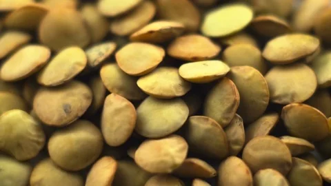 Organic brown lentils Stockbeeldmateriaal 69963817
