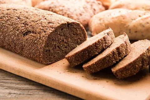 Organic Buckwheat Bread Stock Photos
