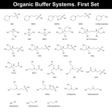 Organic buffer agents Stock Illustration