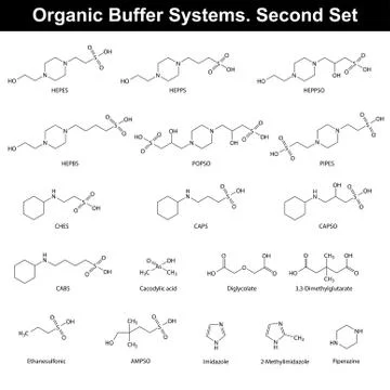 Organic buffer agents Stock Illustration