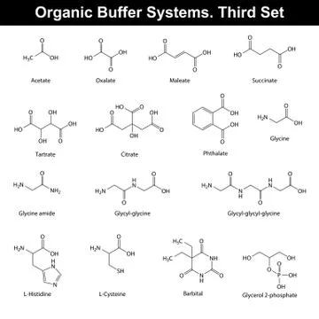 Organic buffer agents Stock Illustration