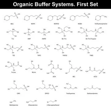Organic buffer agents Stock Illustration