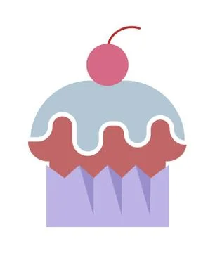 Organic cake vector illustration. Fresh sweets isolated on white background Stock Illustration