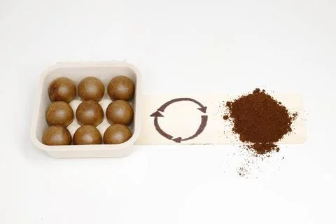 Organic capsules for coffee machine Stock-Fotos