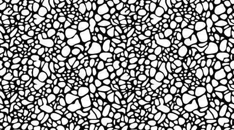 Organic cell pattern with black pebble shapes on white surface for decorati.. Stock Illustration
