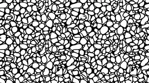 Organic cell texture with black outlines on white surface. Illustrazione stock