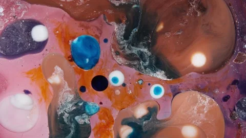 Organic Cell Textures in Abstract Ink and Fluid Mix 库存影片 336196649