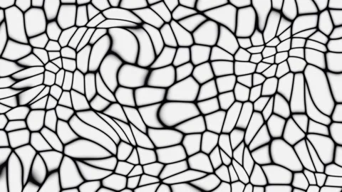 Organic cellular pattern growing abstractly with black negative space in a .. Stockbeeldmateriaal 341652683