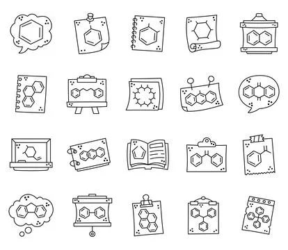 Organic chemistry molecular structure set Stock Illustration