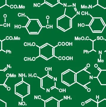 Organic chemistry seamless background pattern Stock Illustration