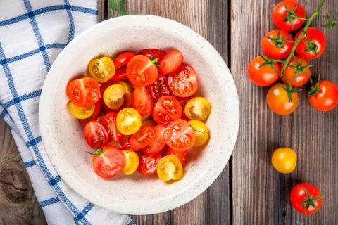 Organic cherry tomatoes Stock Photos