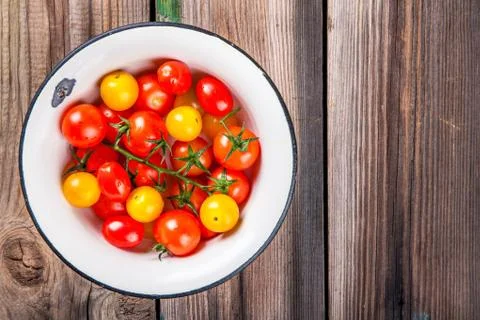 Organic cherry tomatoes Stock Photos