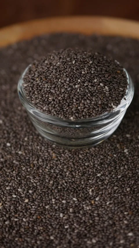 Organic Chia Seeds Texture Video stock 308438170