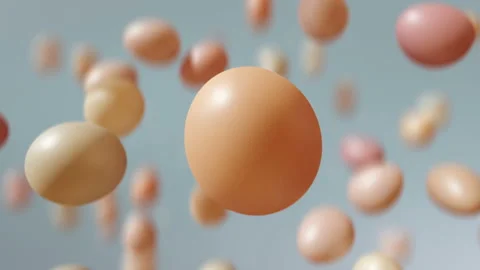 Organic chicken eggs jumping in slow motion 4K Stock Footage 149286969