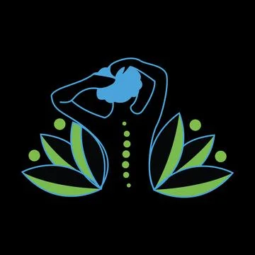 Organic Chiropractic Logo Design Vector illustration Human backbone Pain Logo Sp Stock Illustration
