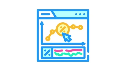 Organic click through rate seo color icon animation 库存影片 327264112