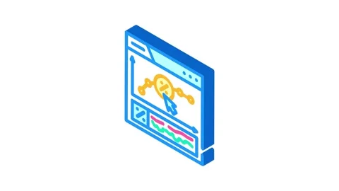 Organic click through rate seo isometric icon animation 库存影片 327286127