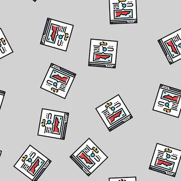 Organic click through rate seo vector seamless pattern Stock Illustration