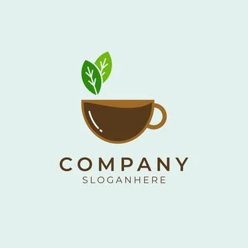 Organic coffee and tea logo icon illustration Stock Illustration