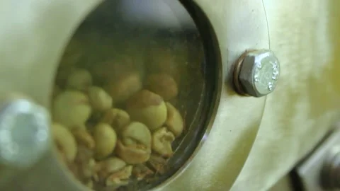Organic Coffee Bean Roasting Stock Footage 249871668