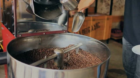 Organic Coffee Bean Roasting (Shot 3 of 4) 1080 Stock Footage 40467152