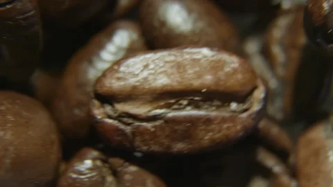 Organic Coffee Beans Texture and Detail Macro Video. Stock-Footage 333629317