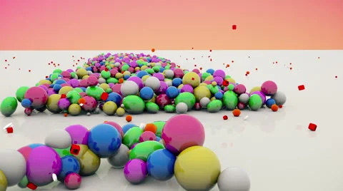 Organic colorfull balls stream. 3D animation live sphers. Stock Footage 68709082