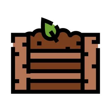 Organic compost bin layering decaying leaves and soil Stock Illustration