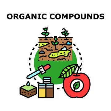 Organic compounds from nature science and chemistry concept Illustrazione stock