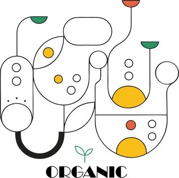 Organic concept vector illustration, abstract plant shapes and geometric fo.. Illustrazione stock