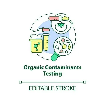 Organic contaminants testing concept icon Stock Illustration