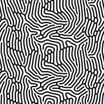 Organic coral background with rounded lines. Diffusion reaction seamless pattern Stock Illustration