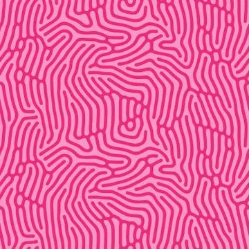 Organic coral seamless pattern with rounded lines. Diffusion reaction background Illustrazione stock