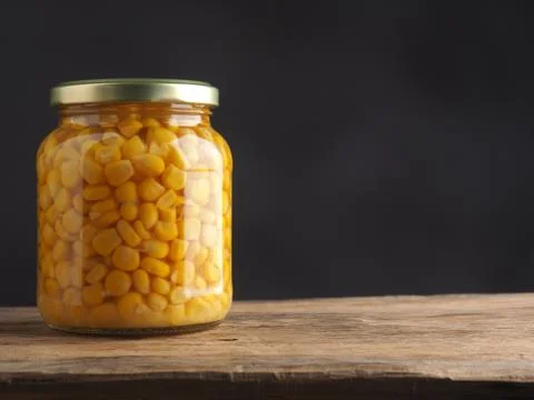 Organic corn in a jar Stock Photos