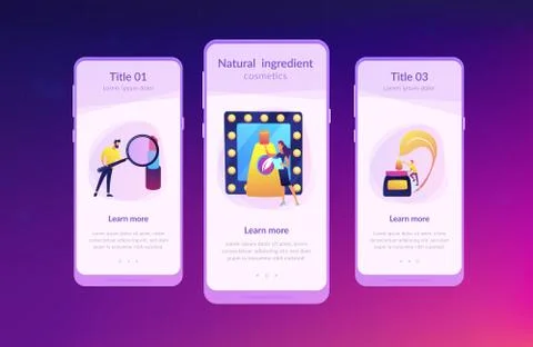 Organic cosmetics app interface template. Illustrazione stock