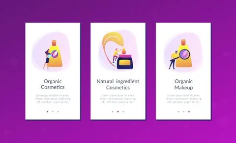 Organic cosmetics app interface template. Stock Illustration