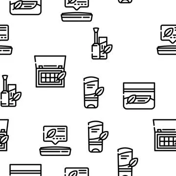 Organic Cosmetics Vector Seamless Pattern イラスト素材