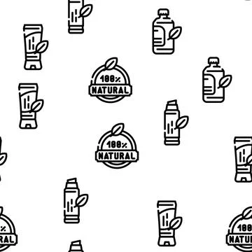 Organic Cosmetics Vector Seamless Pattern Stock Illustration