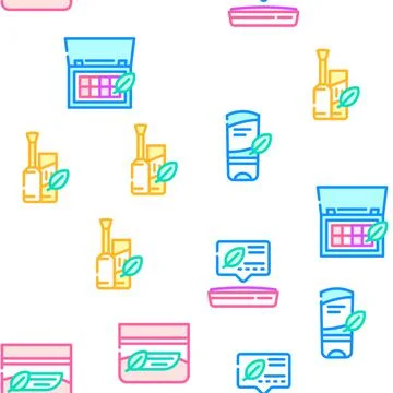 Organic Cosmetics Vector Seamless Pattern Stock Illustration