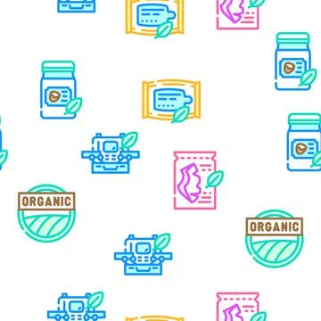 Organic Cosmetics Vector Seamless Pattern Stock Illustration