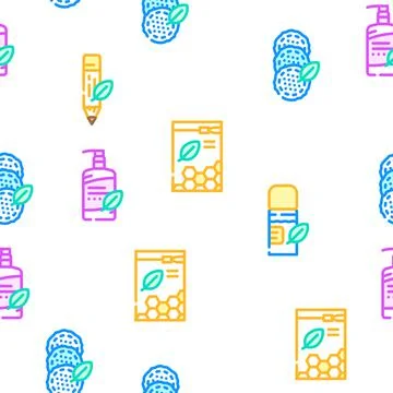 Organic Cosmetics Vector Seamless Pattern イラスト素材