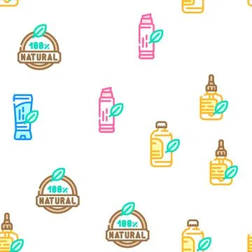 Organic Cosmetics Vector Seamless Pattern イラスト素材