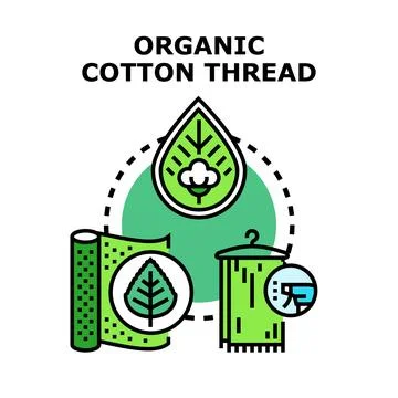 Organic cotton thread producing eco friendly textile Stock Illustration