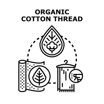 Organic cotton thread producing eco friendly textile Stock Illustration