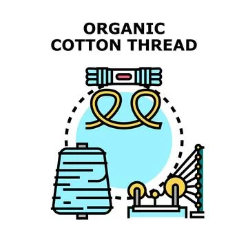Organic cotton thread production process vector illustration 库存插图