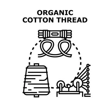 Organic cotton thread production process vector illustration Stock Illustration