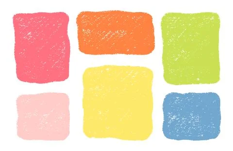 Organic Crayon Rectangle Frame Shapes Set. Hand Drawn Abstract Vector Fluid Illustrazione stock