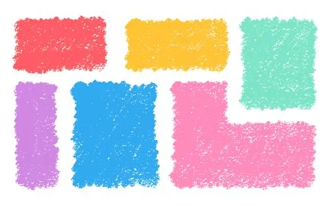 Organic Crayon Rectangle Frame Shapes Set. Hand Drawn Abstract Vector Fluid Stock Illustration